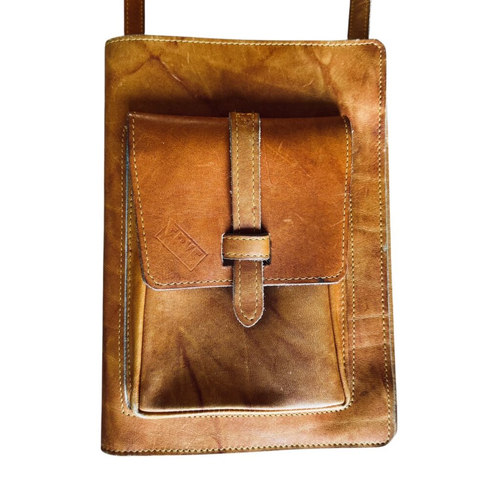 Frye Artisan Rectangle Adjustable Camel Leather B… - image 2